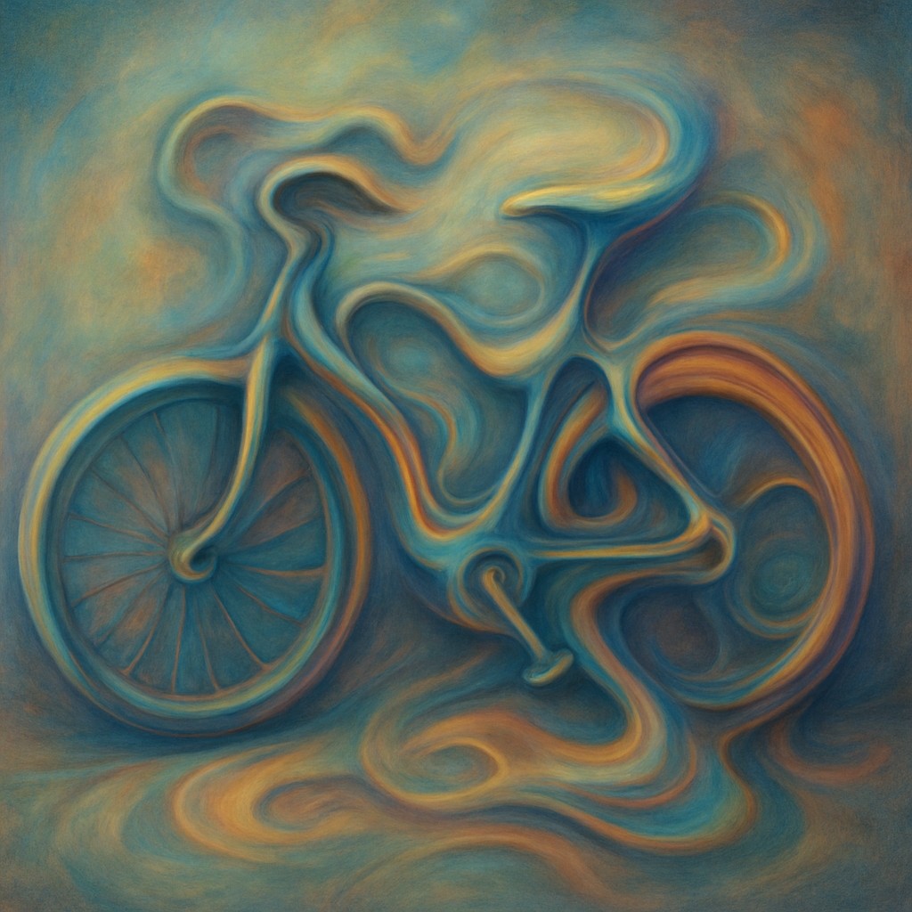 bicyle resting against a wall
