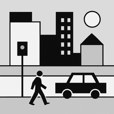 urban street with city activity
