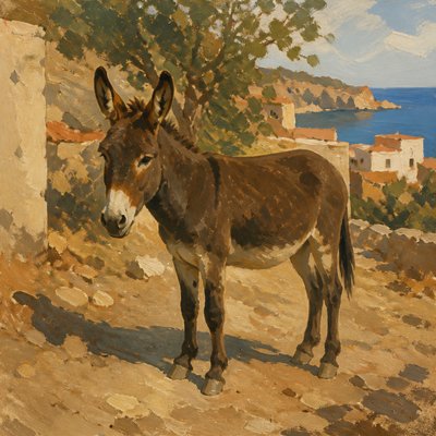 animal standing in natural pose — Macchiaioli Art Style
