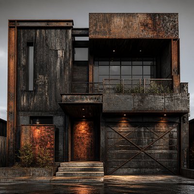 house with front view — Industrial Furniture Art