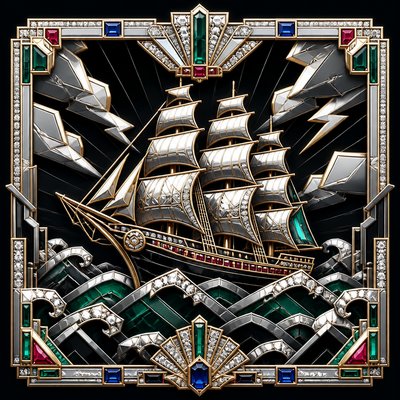 sailing ship on a stormy sea