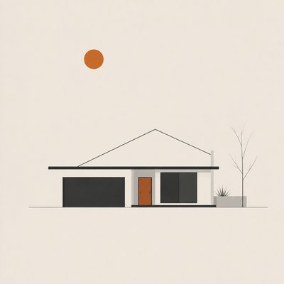 house with front view — Minimalist Abstract Art Style