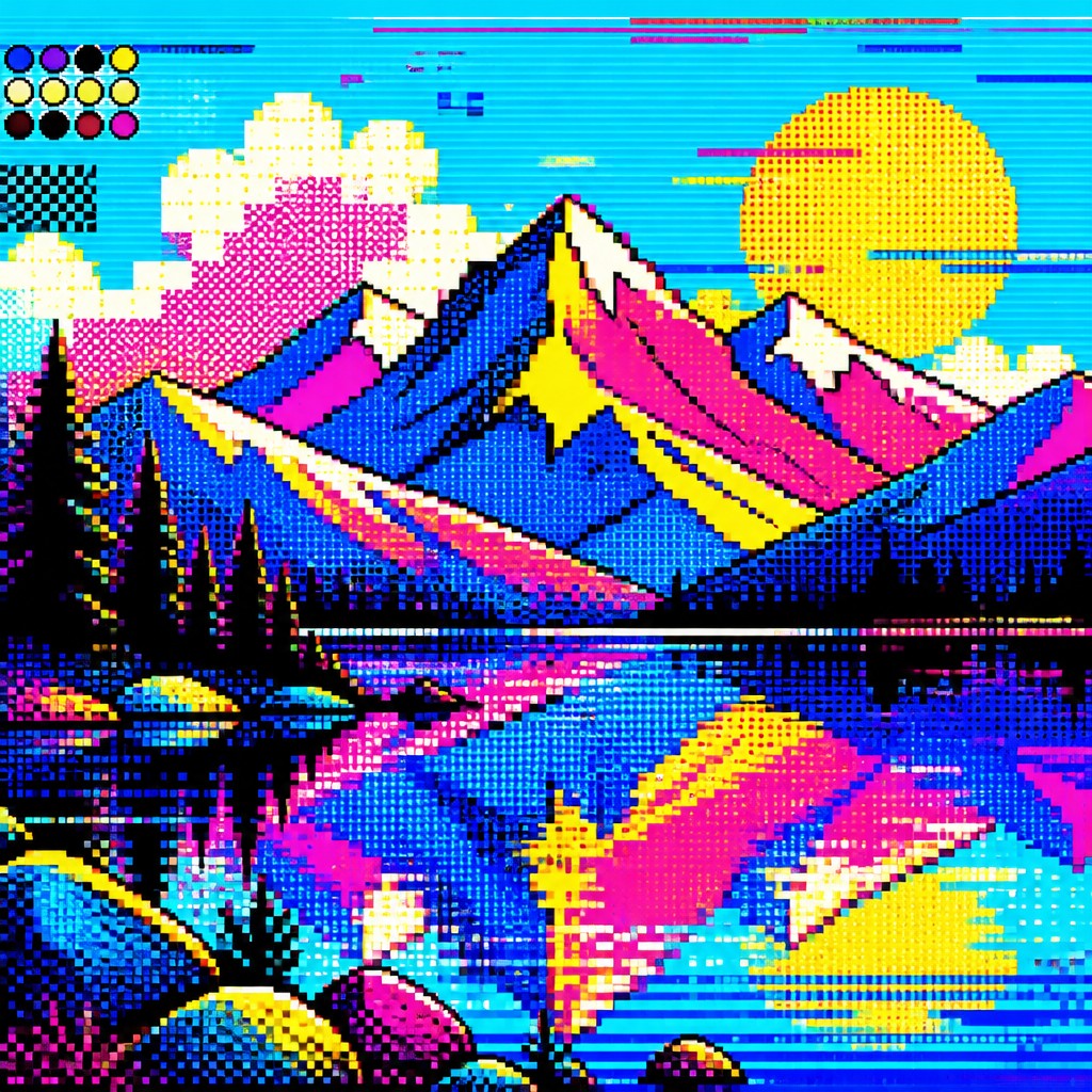 serene landscape with mountains and water