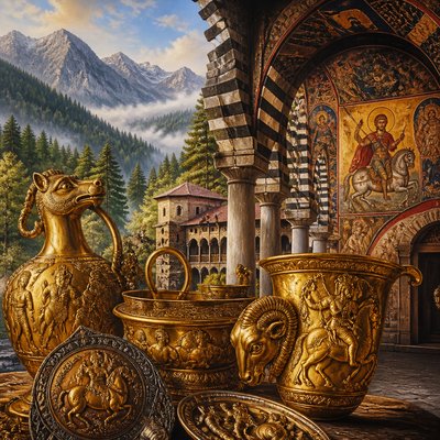 wide landscape with natural scenery — Bulgarian Art Style