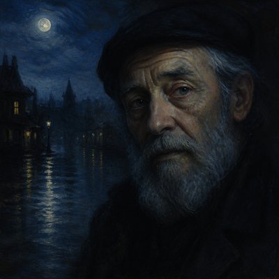 close-up portrait of an elderly person with expressive weathered features