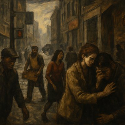 urban street with city activity