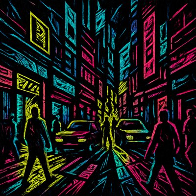 urban street with city activity