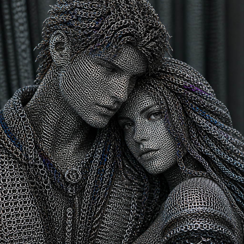 portrait of two people together — Chainmail Jewelry Style