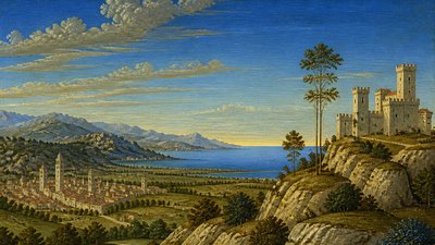 sweeping panoramic landscape with a dramatic sky