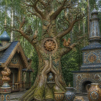 a tree in nature — Abramtsevo Art Style