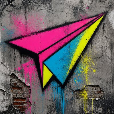 a paper plane, clean minimal composition on a plain background, no text