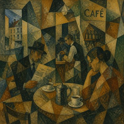 cozy cafe interior with warm lighting