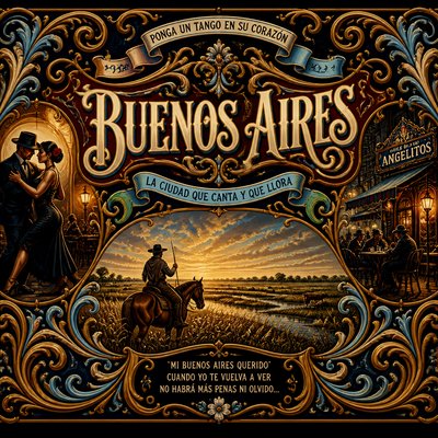 wide landscape with natural scenery — Argentine Art Style