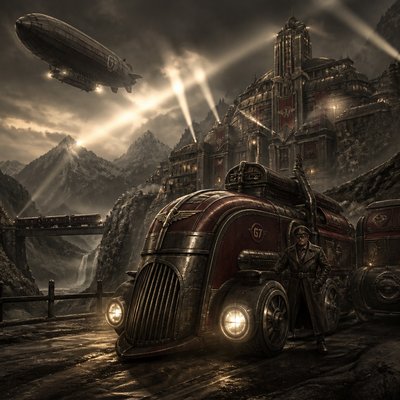 wide landscape with natural scenery — Dieselpunk Aesthetic