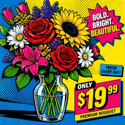 bouquet of flowers in a glass vase