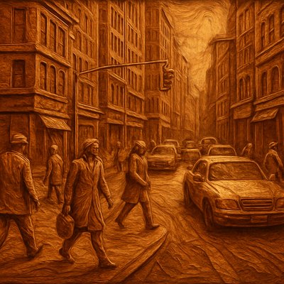 urban street with city activity