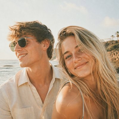 portrait of two people together