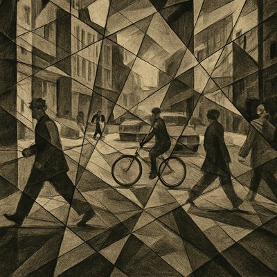urban street with city activity