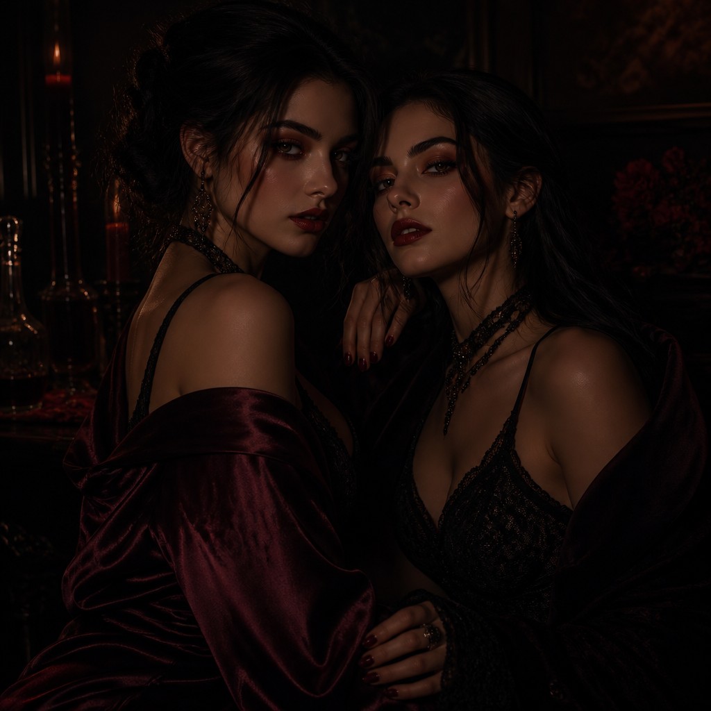 portrait of two people together — Dark Feminine Aesthetic