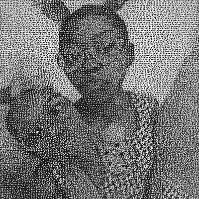 a black and white photo of a man in a suit and tie