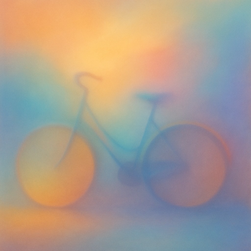bicyle resting against a wall