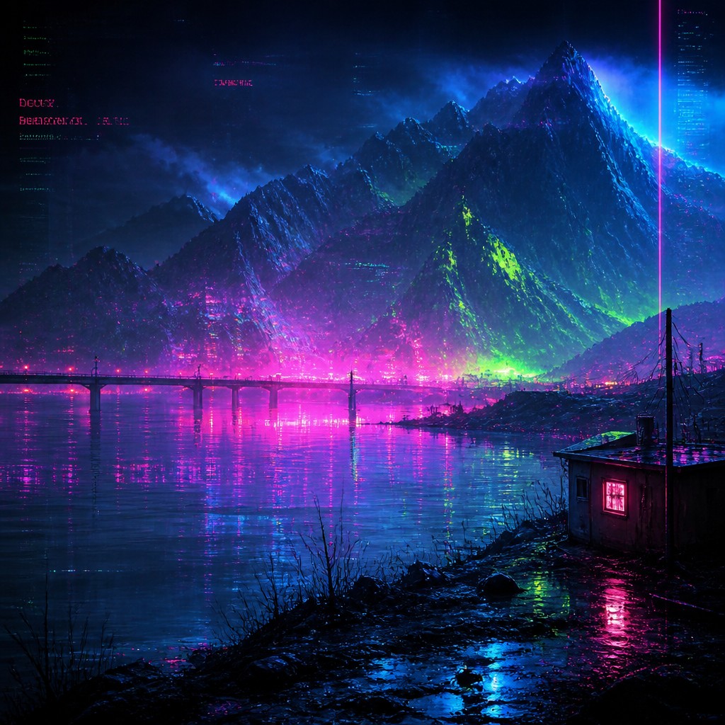 serene landscape with mountains and water