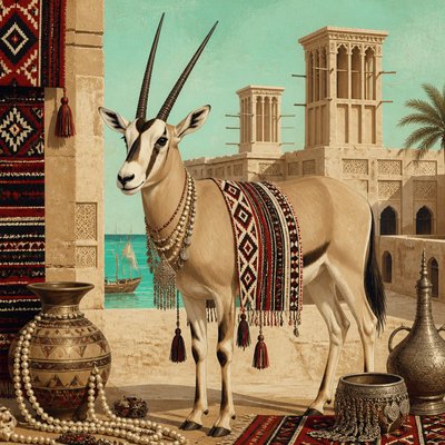 animal standing in natural pose — Emirati Art Style