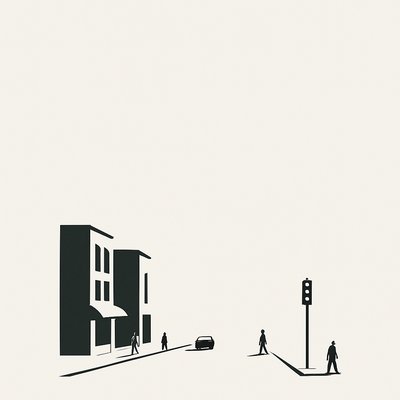 urban street with city activity