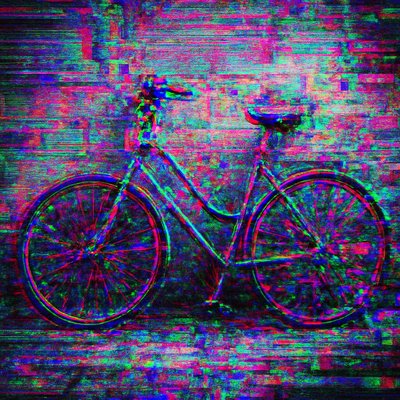 bicyle resting against a wall