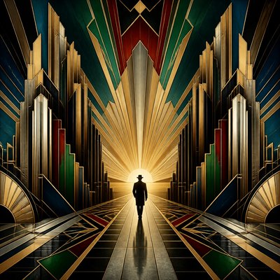 a solitary figure walking toward a glowing horizon across an empty plain, moody atmosphere, no text or lettering