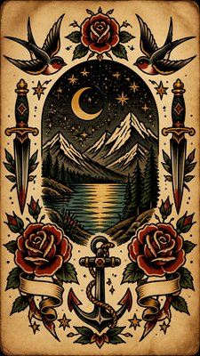 a tranquil mountain lake beneath a starry night sky, no people, no text