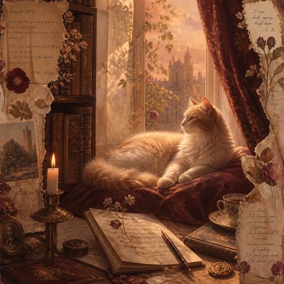 a cat lounging in a sunlit window