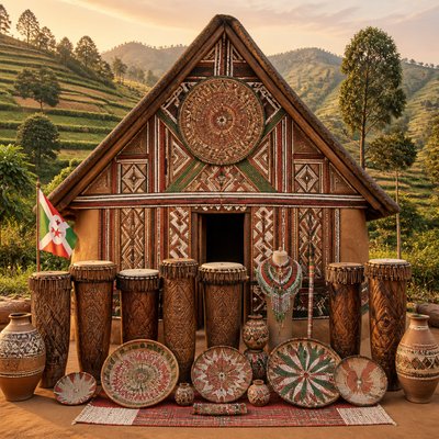 house with front view — Burundian Art Style