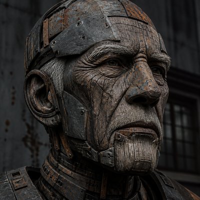 close-up portrait of an elderly person with expressive weathered features