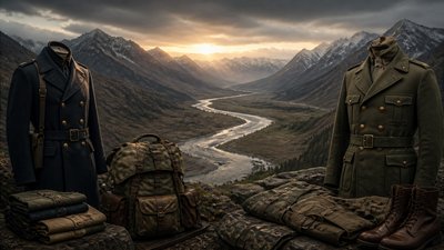 a vast valley with a river winding toward distant mountains at sunrise, no people, no text