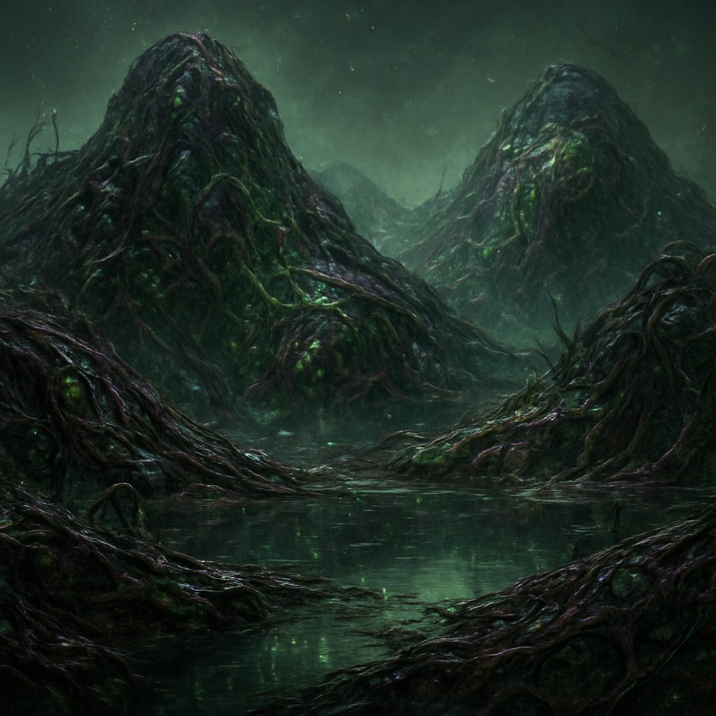 serene landscape with mountains and water