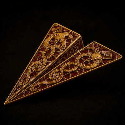 a paper plane, clean minimal composition on a plain background, no text