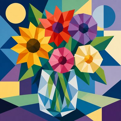bouquet of flowers in a glass vase
