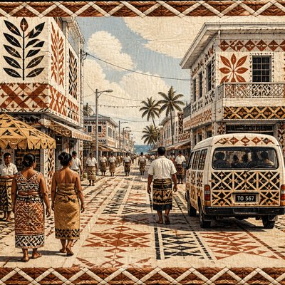 urban street with city activity