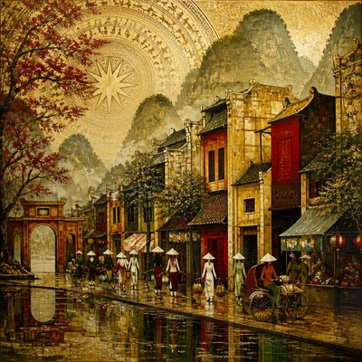 urban street with city activity