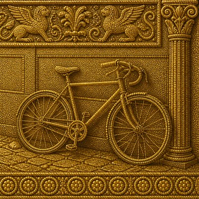 bicyle resting against a wall
