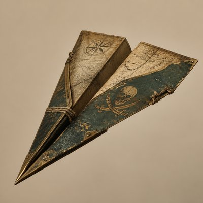a paper plane, clean minimal composition on a plain background, no text