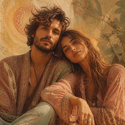 portrait of two people together — Bohemian Fashion Design