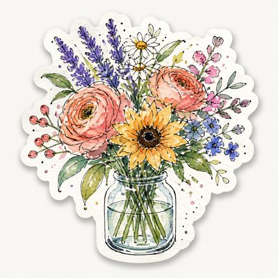 bouquet of flowers in a glass vase