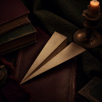 a paper plane, clean minimal composition on a plain background, no text