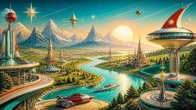 a vast valley with a river winding toward distant mountains at sunrise, no people, no text
