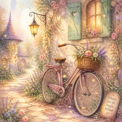 bicyle resting against a wall