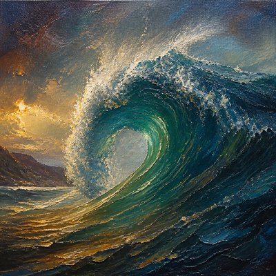 a large ocean wave curling and cresting
