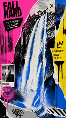 towering waterfall cascading down a cliff