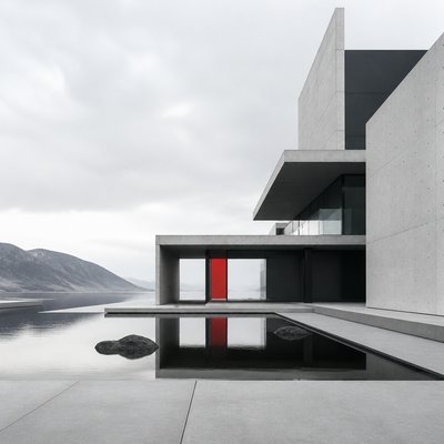 wide landscape with natural scenery — Minimalist Modern Art Style